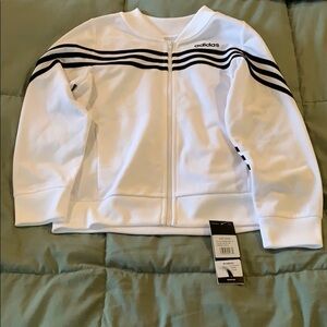 Girls Adidas White Jacket. Size 7/8​​​​​​​​​​​​​​​​​​​